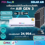 แอร์โซล่าเซลล์ Wall Type 12000 BTU DC SOLAR AIR GEN3 (ไม่รวมติดตั้ง) - Image 2
